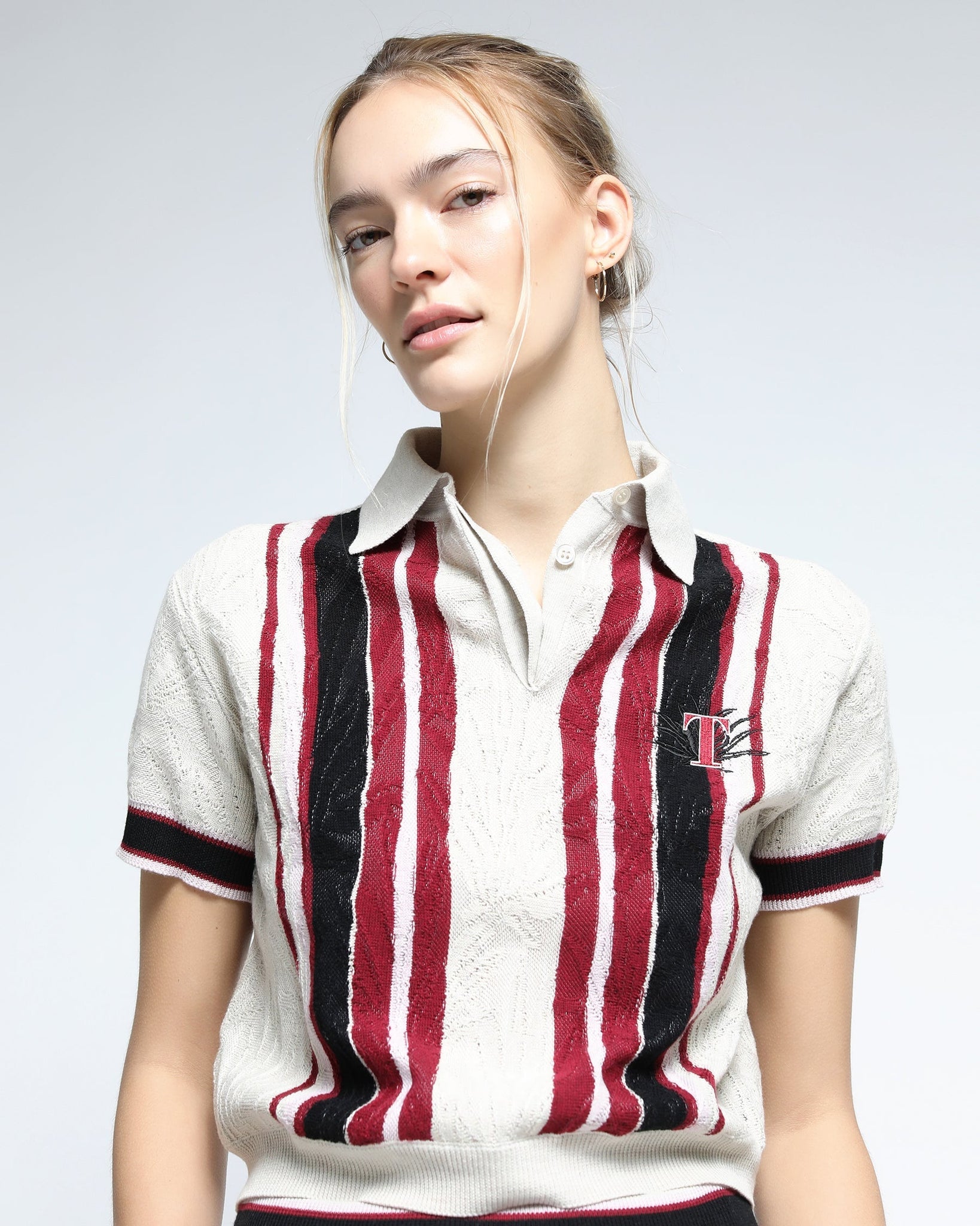 Agave Gauzy Knit Striped Polo (FINAL SALE) - twentytees