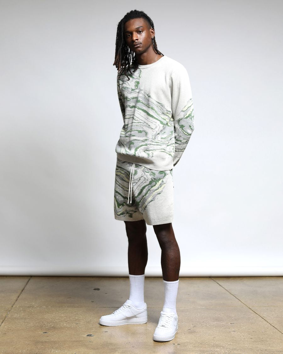 Azurite Color Spill Sweater Shorts-MENS-Twenty