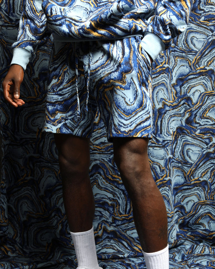 Azurite Crystal Hyper Reality Knit Shorts (FINAL SALE)-MENS-Twenty