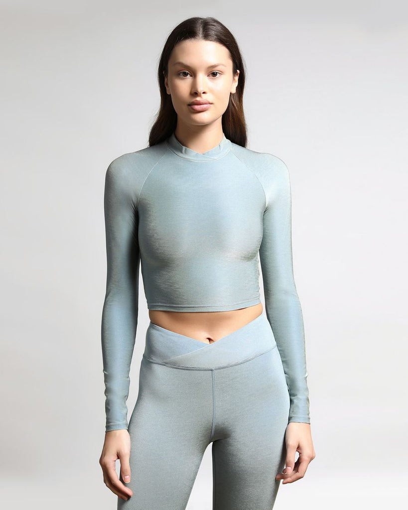 Colorsphere Dual Color Long Sleeve Crop Top (FINAL SALE)-WOMENS-Twenty