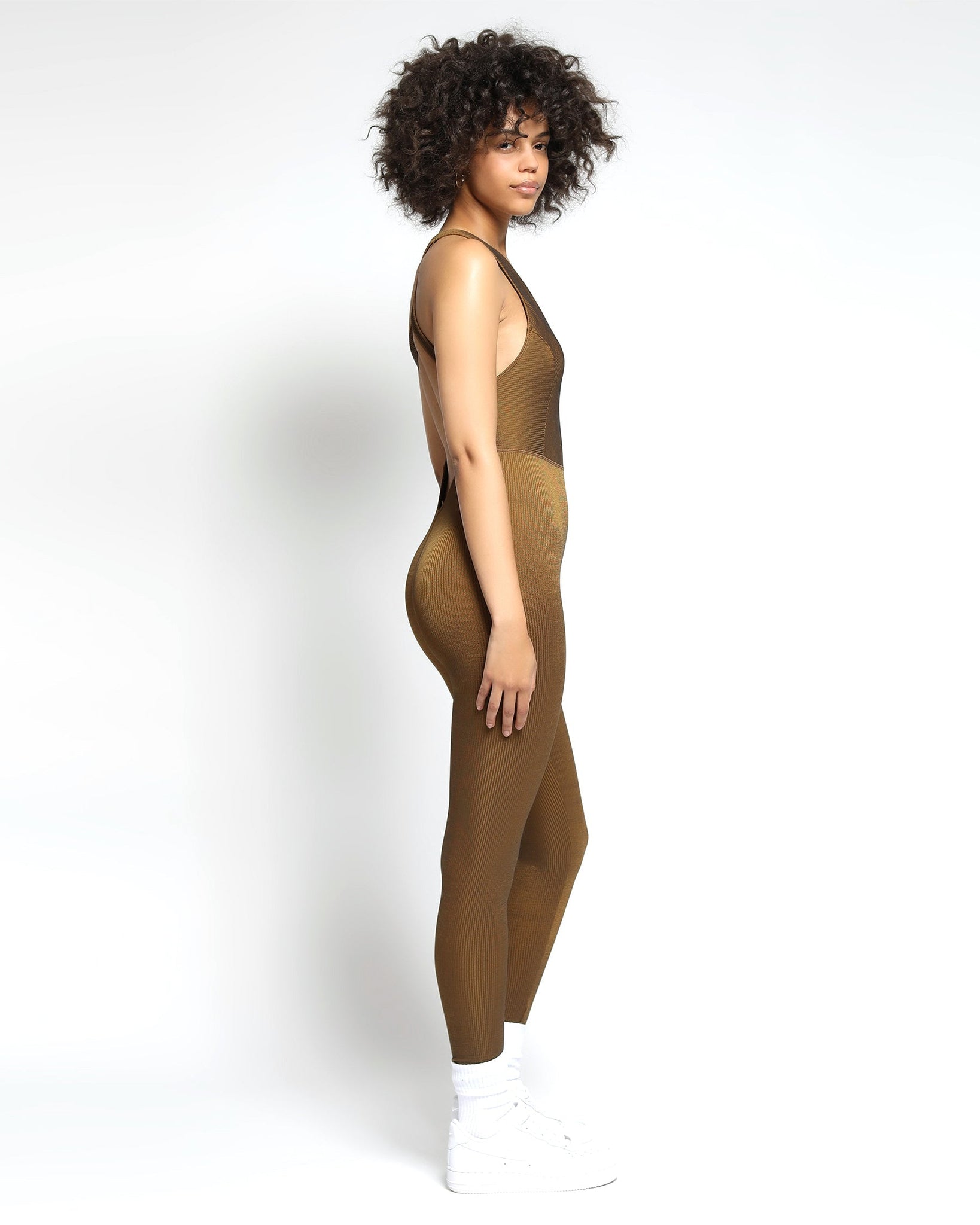 Colorsphere Rib Cross-Back V Neck Jumpsuit (FINAL SALE)-Womens-Twenty