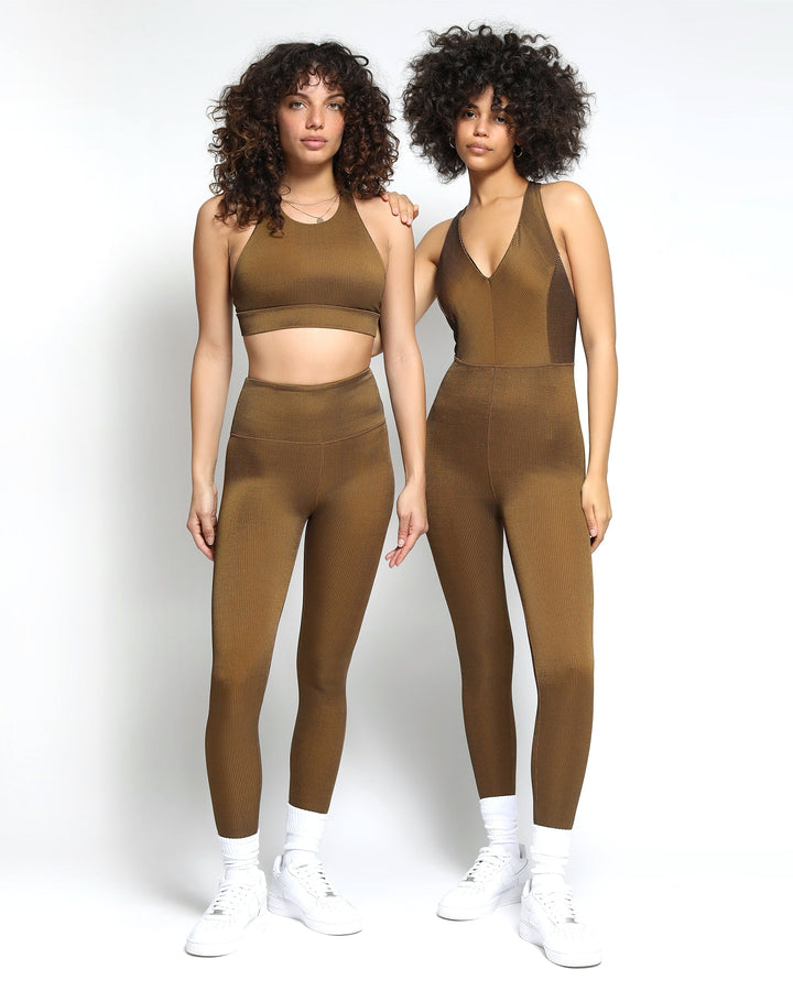 Colorsphere Rib Cross-Back V Neck Jumpsuit (FINAL SALE)-Womens-Twenty