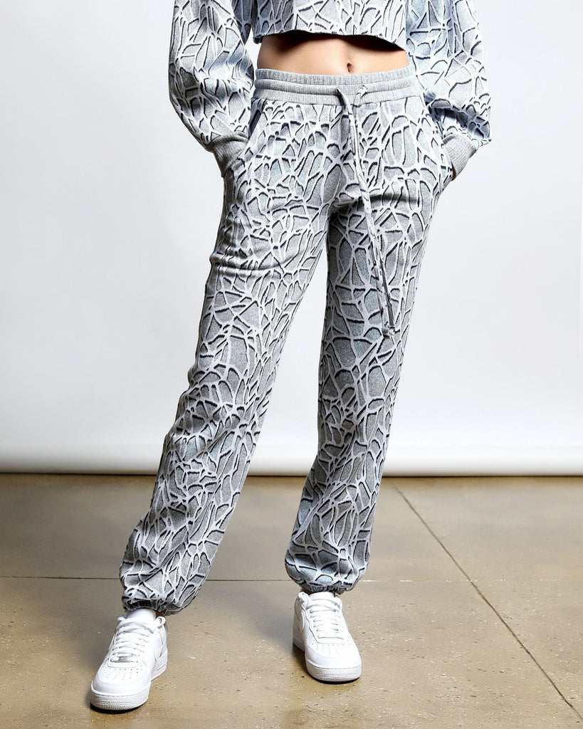 Crossover Netting Sweater Knit Sweatpants