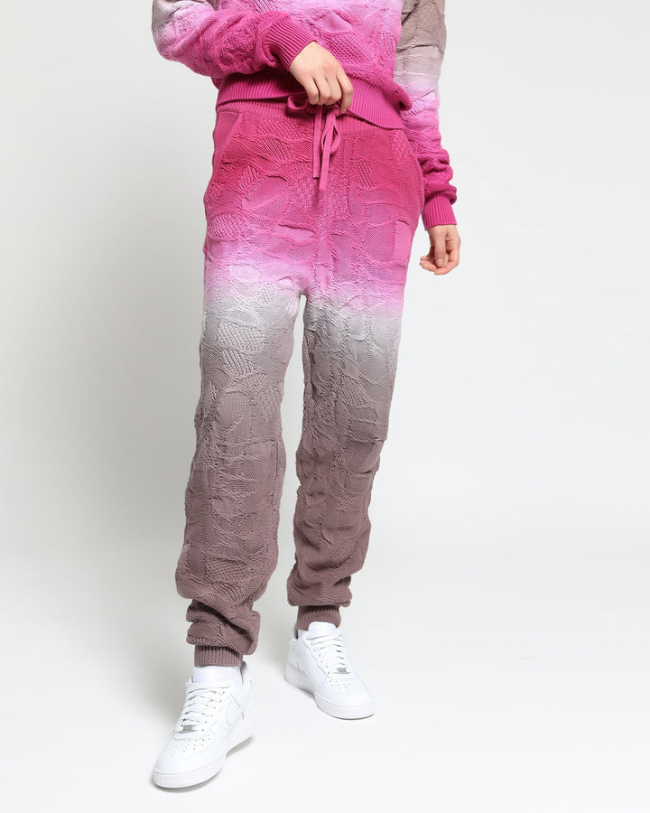 Crossover Netting Sweater Dip Dye Joggers (FINAL SALE)-Womens-Twenty