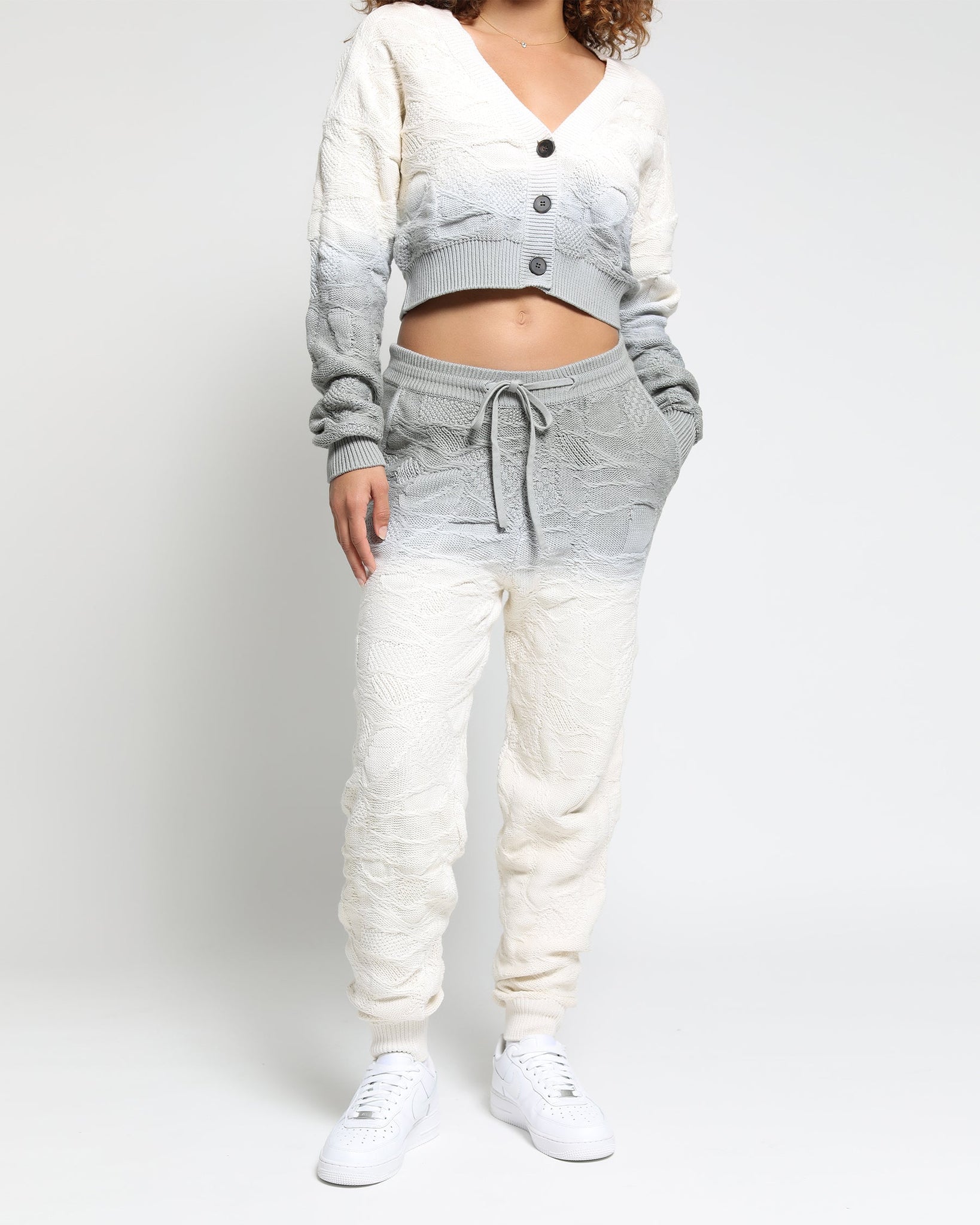 Crossover Netting Sweater Joggers (FINAL SALE)-Womens-Twenty