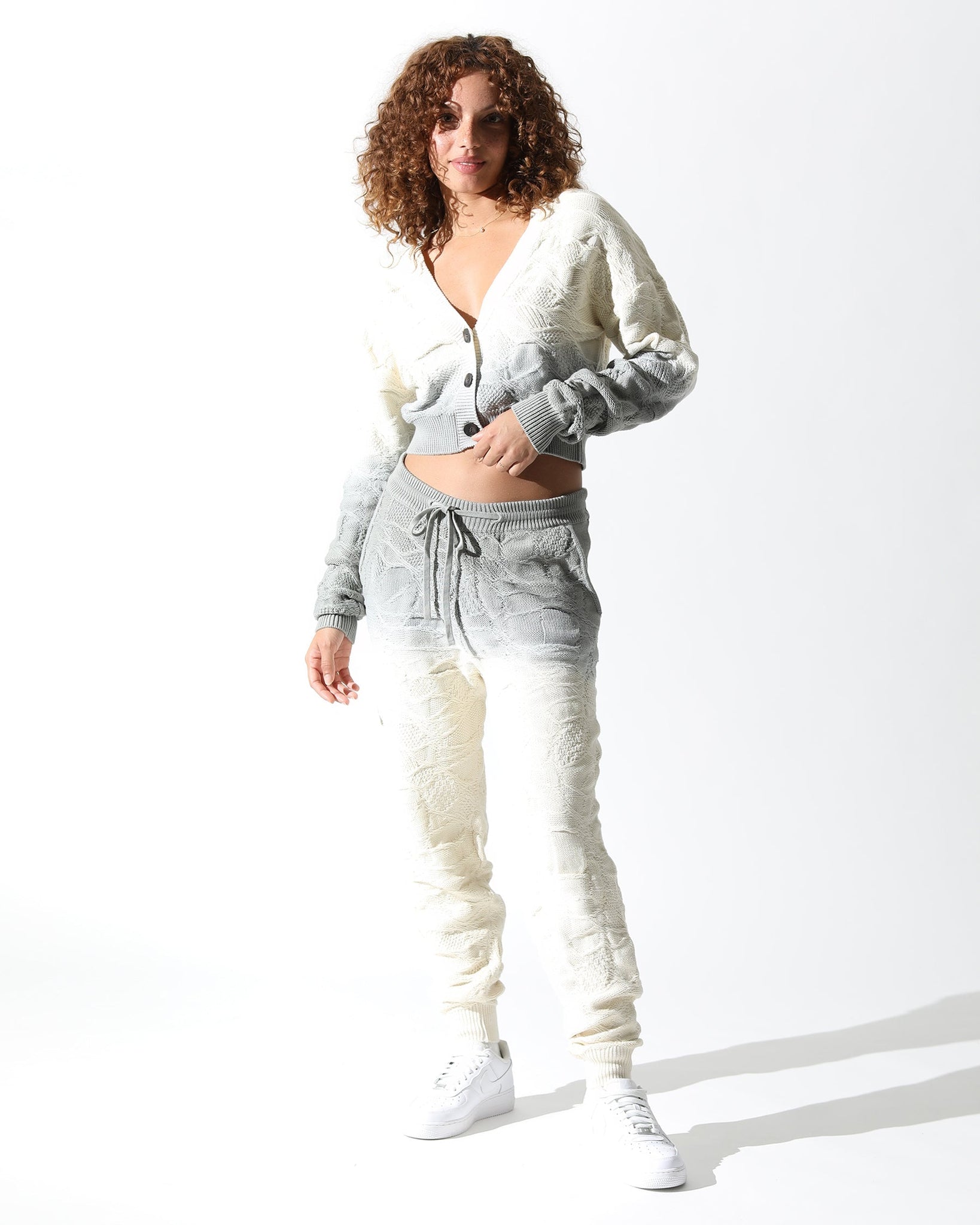 Crossover Netting Sweater Joggers (FINAL SALE)-Womens-Twenty