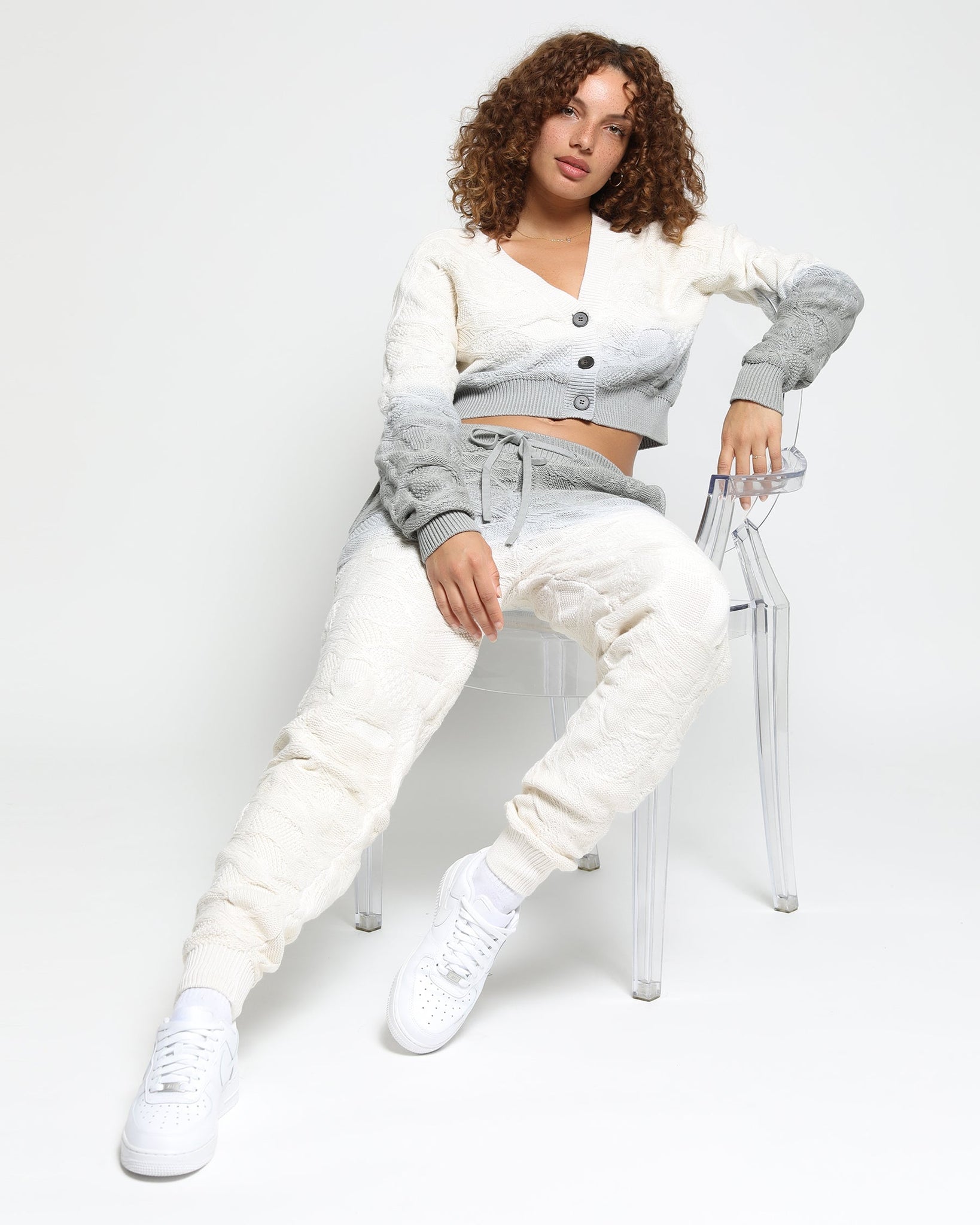 Crossover Netting Sweater Joggers (FINAL SALE)-Womens-Twenty