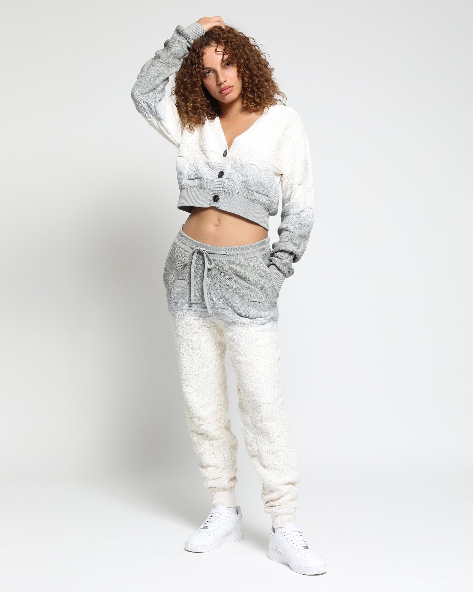 Crossover Netting Sweater Joggers (FINAL SALE)-Womens-Twenty