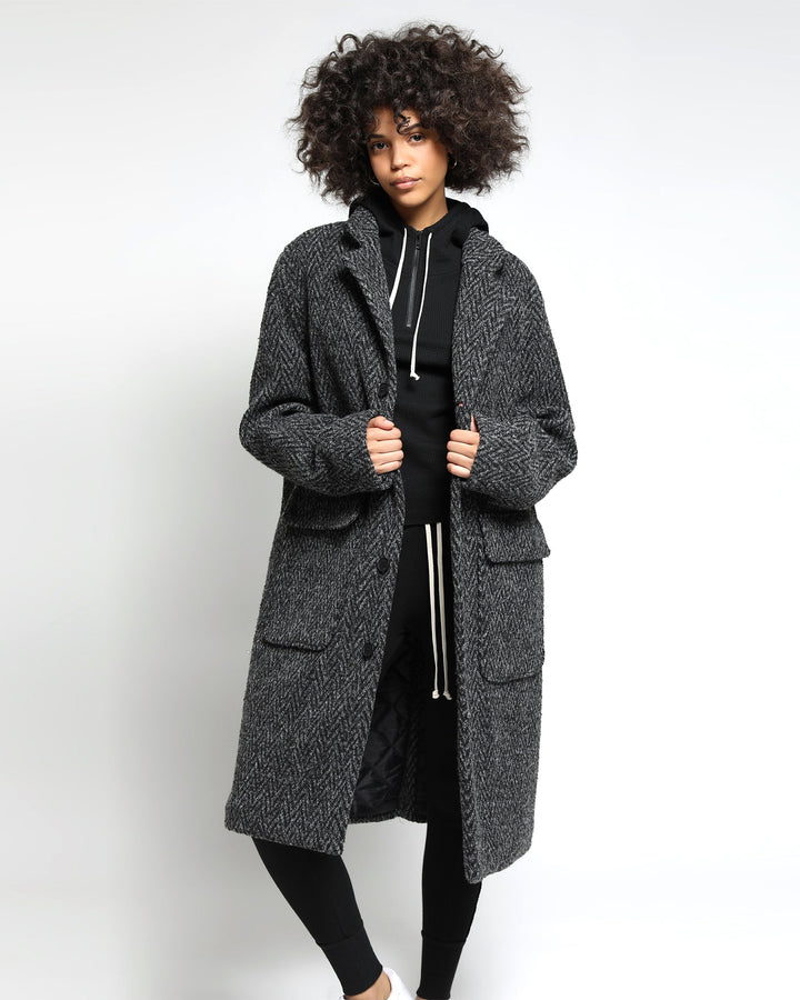Drummond Chevron Wool Overcoat (FINAL SALE)-Womens-Twenty