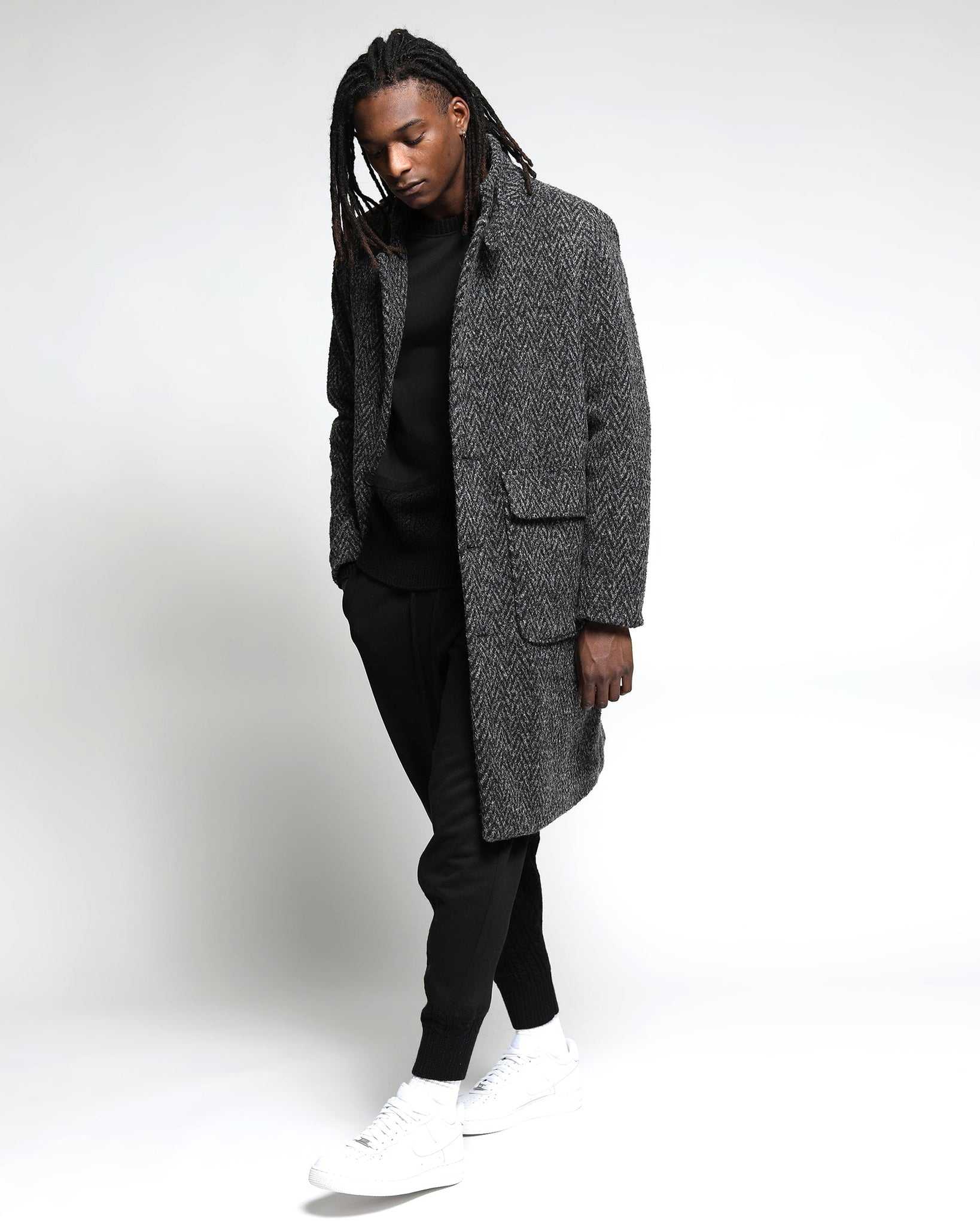Drummond Chevron Wool Overcoat Jacket (FINAL SALE) - twentytees