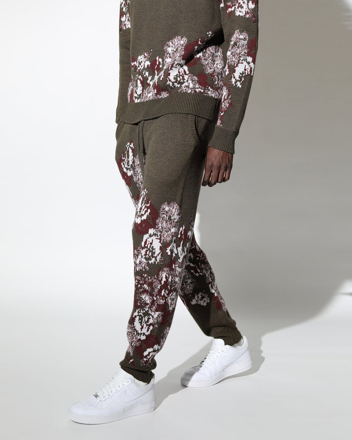 Hanging Floral Distressed Crewneck Sweater (FINAL SALE)-Mens-Twenty