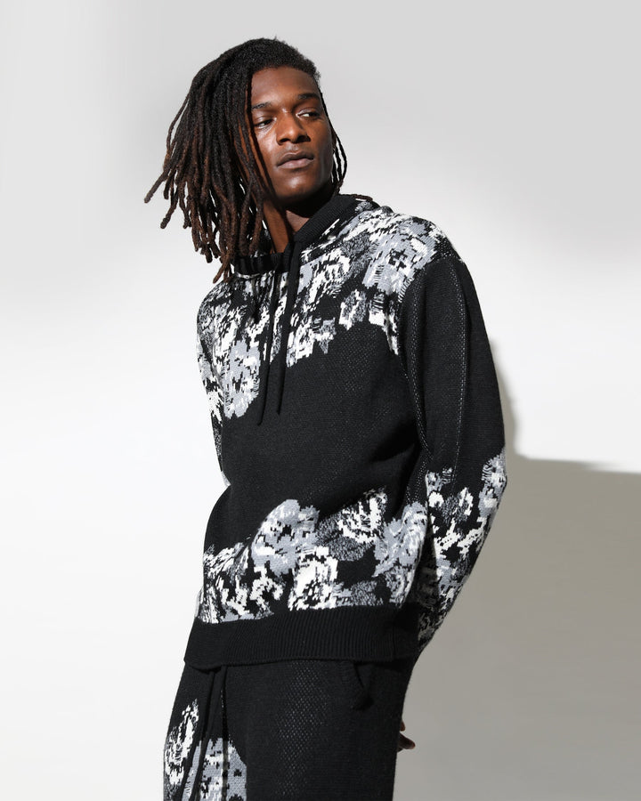 Hanging Floral Distressed Hoodie Sweater (FINAL SALE)-Mens-Twenty