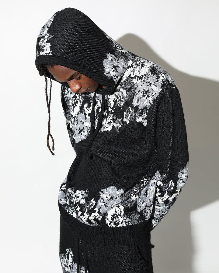 Hanging Floral Distressed Hoodie Sweater (FINAL SALE)-Mens-Twenty