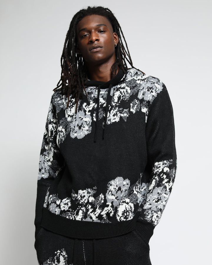 Hanging Floral Distressed Hoodie Sweater (FINAL SALE)-Mens-Twenty