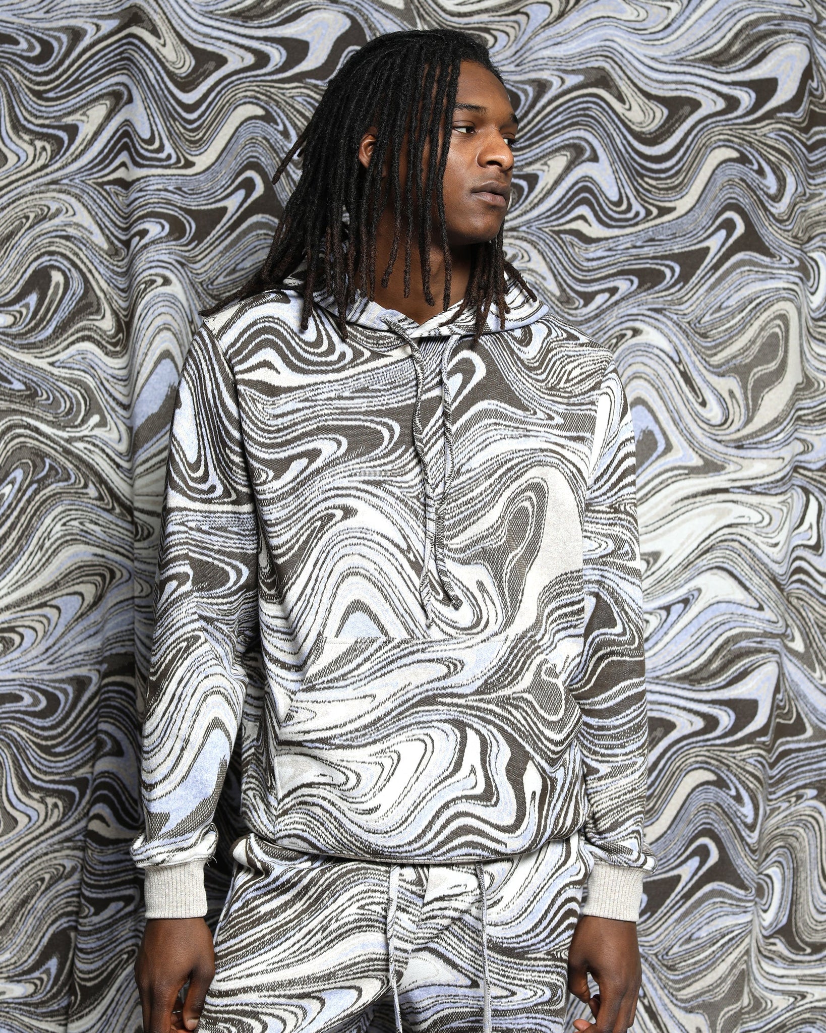 Liquid Swirl Hyper Reality Knit Hoodie (FINAL SALE) - twentytees