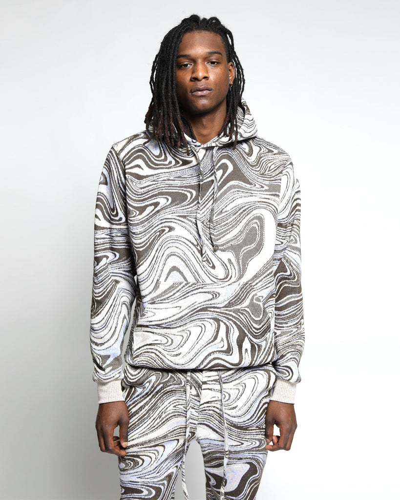 Liquid Swirl Hyper Reality Knit Hoodie (FINAL SALE)-Mens-Twenty