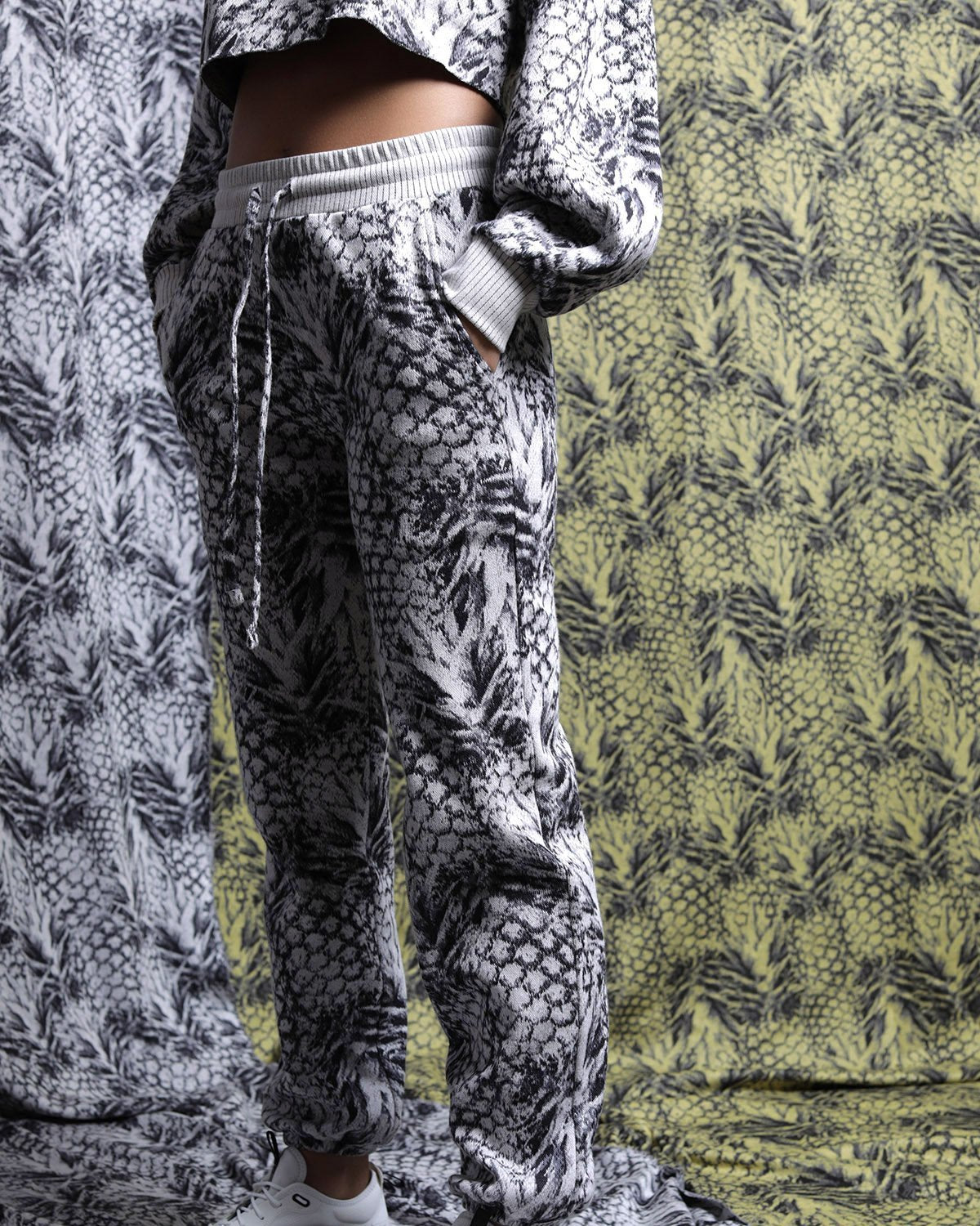 Pineapple Hyper Reality Knit Sweatpants (FINAL SALE)-WOMENS-Twenty