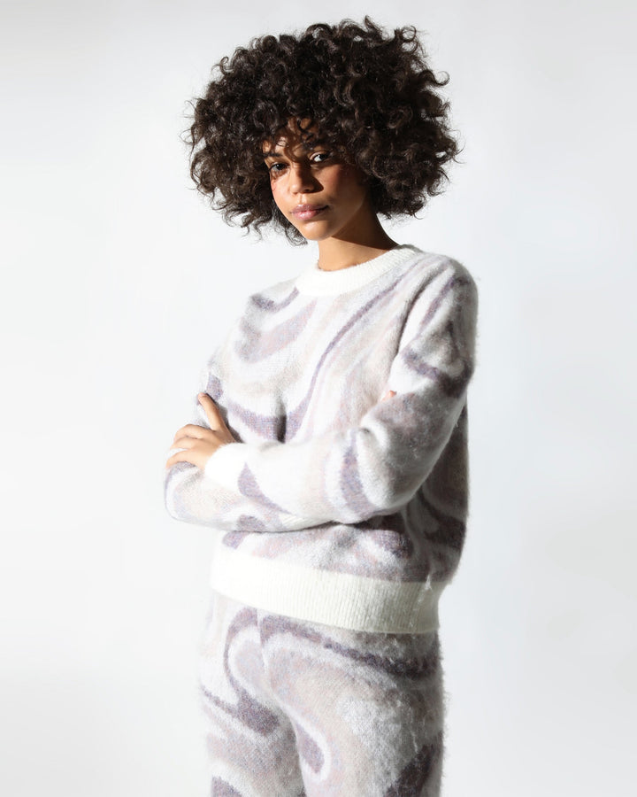 Spectrum Swirl Mohair Crewneck L/S Sweater (FINAL SALE)-Womens-Twenty