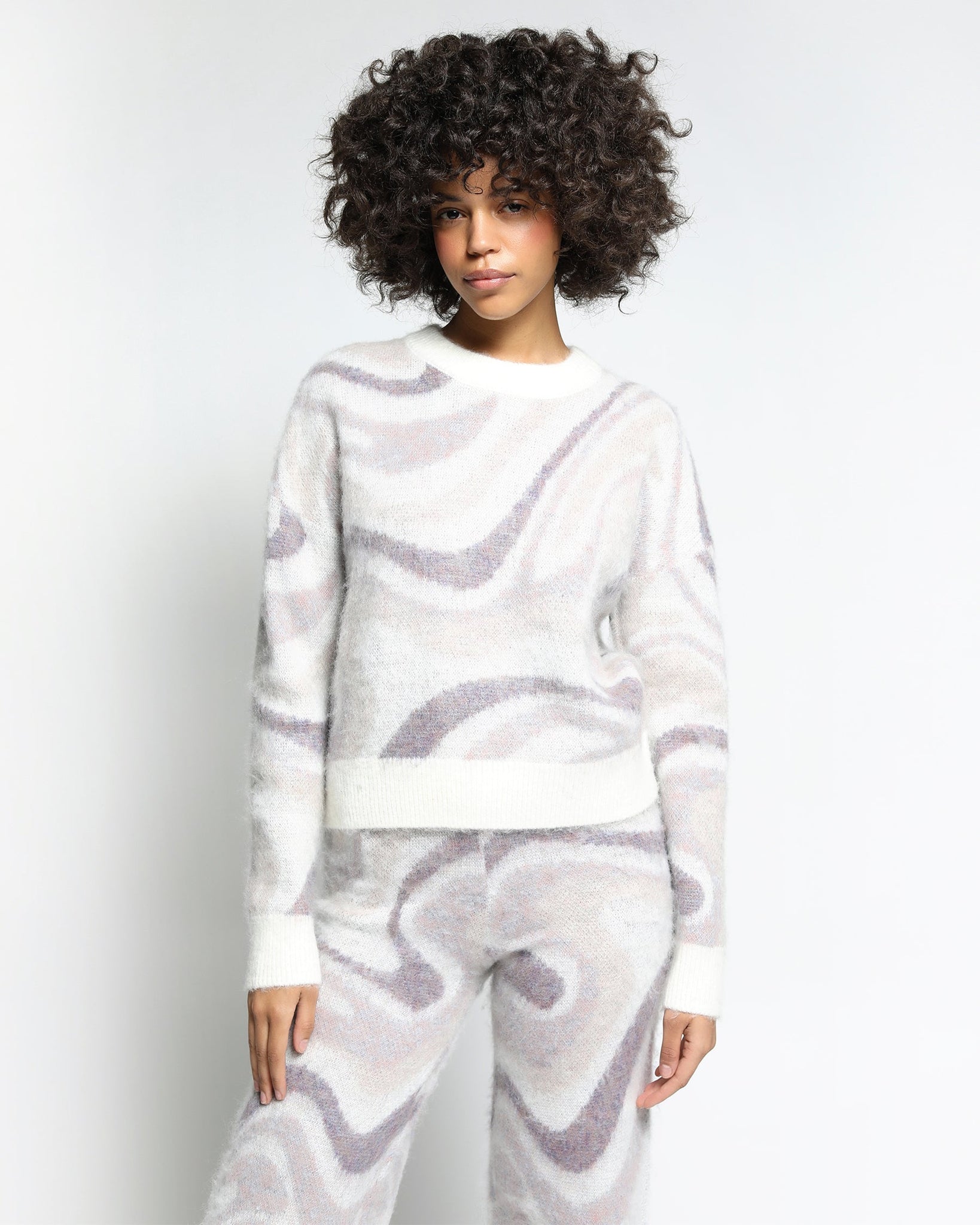 Spectrum Swirl Mohair Crewneck L/S Sweater (FINAL SALE)-Womens-Twenty