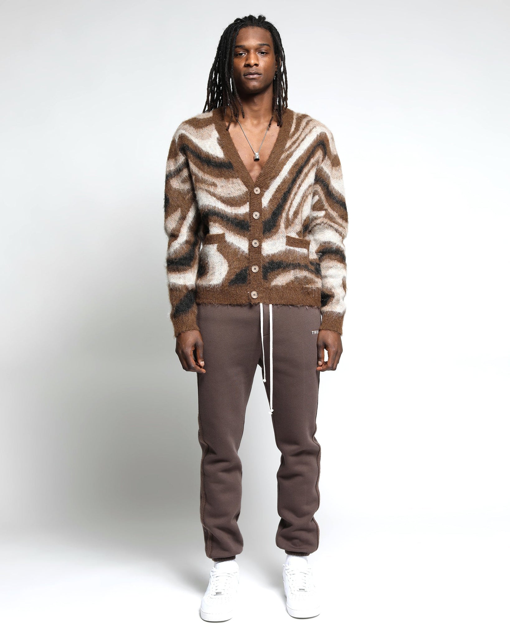 Spectrum Swirl Mohair Sweater Cardigan (FINAL SALE)-Mens-Twenty