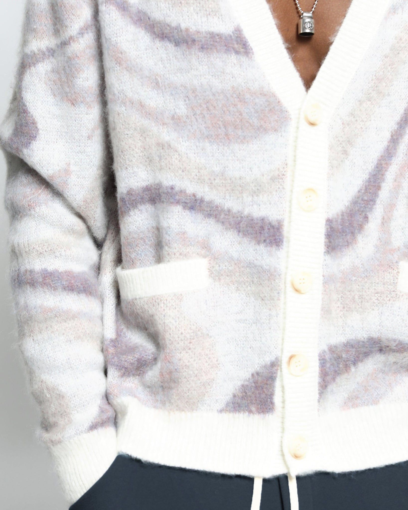 Spectrum Swirl Mohair Sweater Cardigan (FINAL SALE)-Mens-Twenty