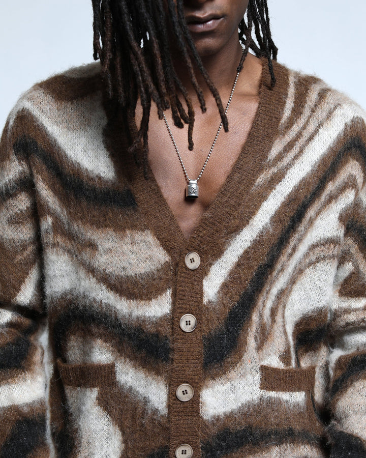 Spectrum Swirl Mohair Sweater Cardigan (FINAL SALE)-Mens-Twenty