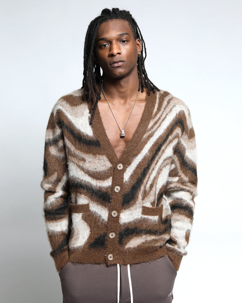 Spectrum Swirl Mohair Sweater Cardigan (FINAL SALE)-Mens-Twenty