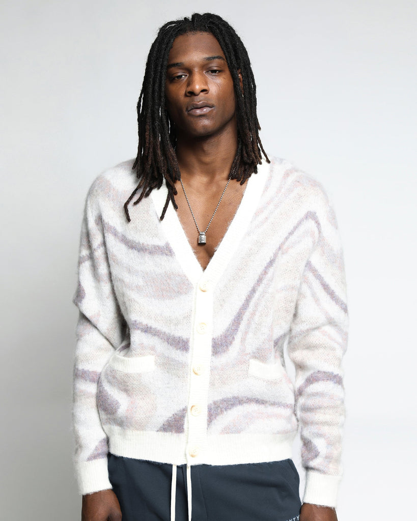 Spectrum Swirl Mohair Sweater Cardigan (FINAL SALE)-Mens-Twenty