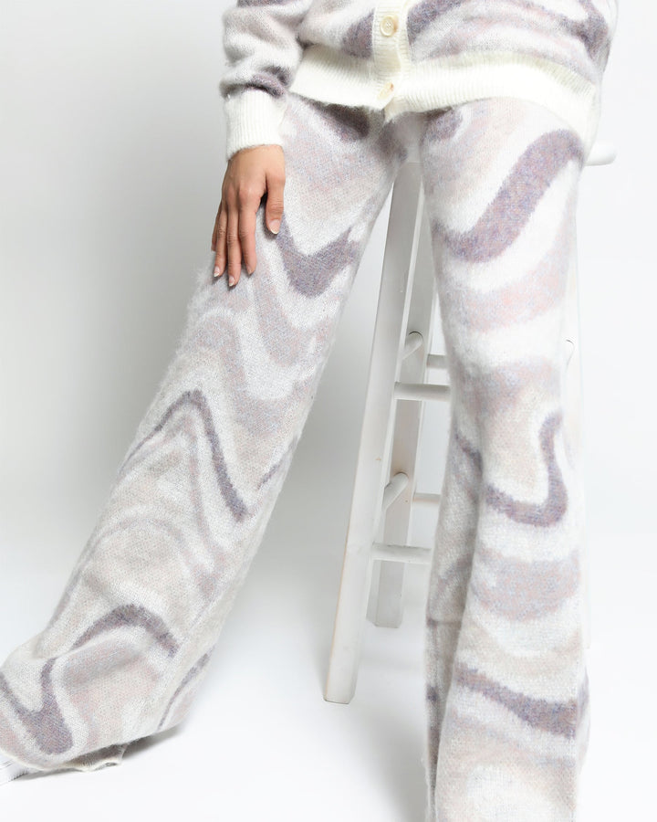 Spectrum Swirl Mohair Wide Leg Sweater Pants (FINAL SALE)-Womens-Twenty