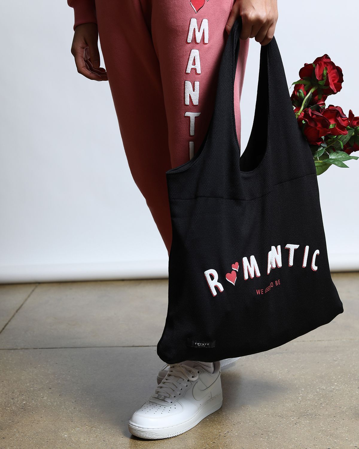Tote Bag Romantic Curve Puff Print (FINAL SALE)-WOMENS-Twenty