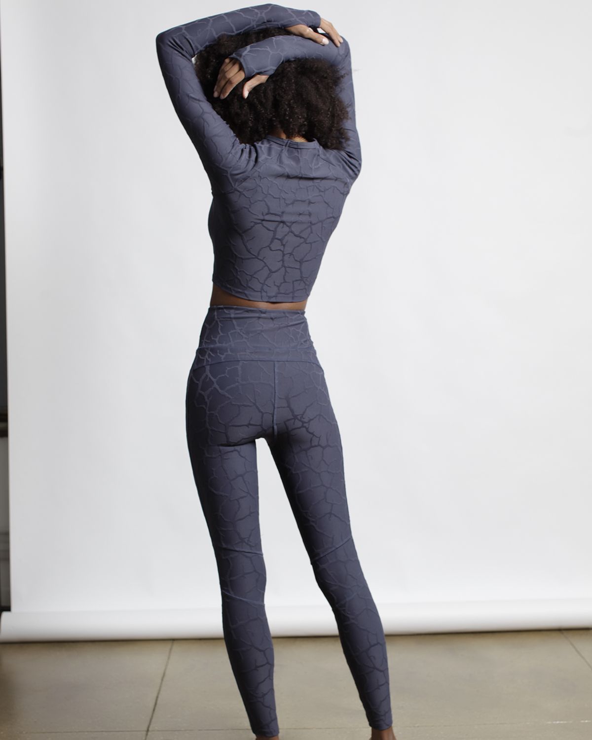 Cracked Earth 3D Activewear Long Sleeve Top-WOMENS-Twenty