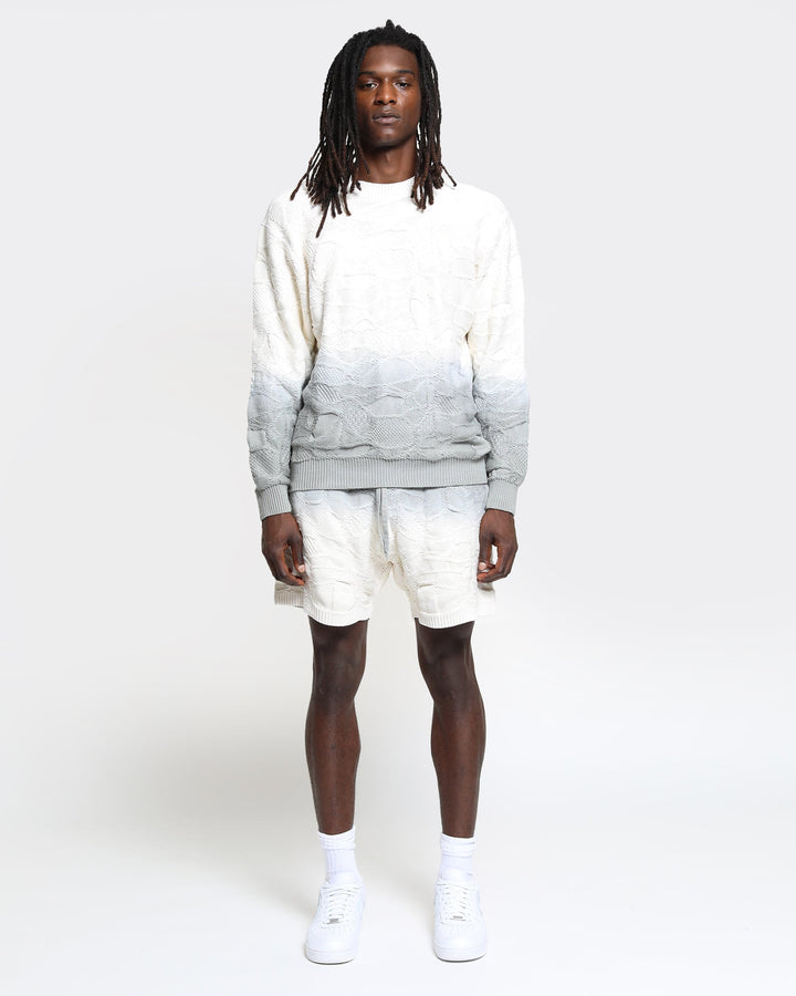 Crossover Netting Sweater Dip Dye Pullover-Mens-Twenty