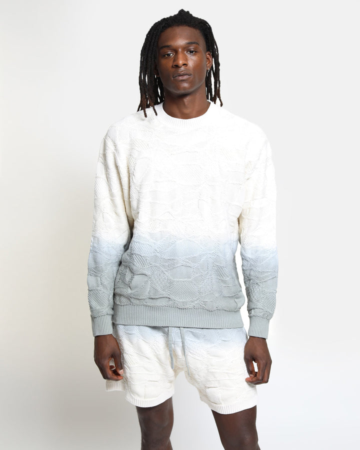Crossover Netting Sweater Dip Dye Pullover - twentytees