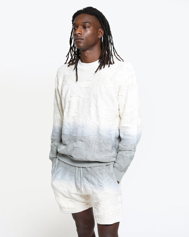Crossover Netting Sweater Dip Dye Shorts-Mens-Twenty