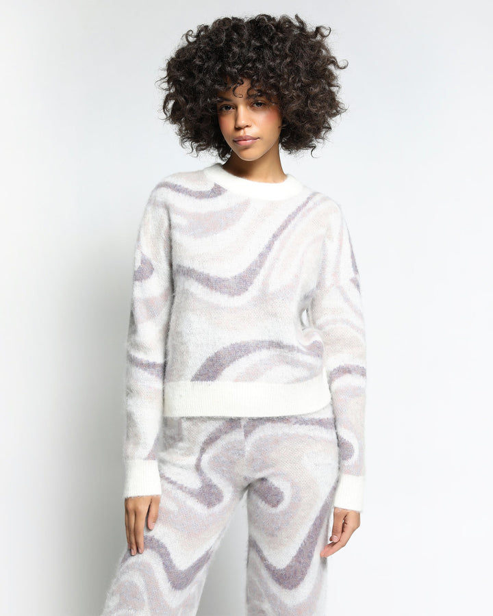 Spectrum Swirl Mohair Crewneck L/S  Sweater - twentytees