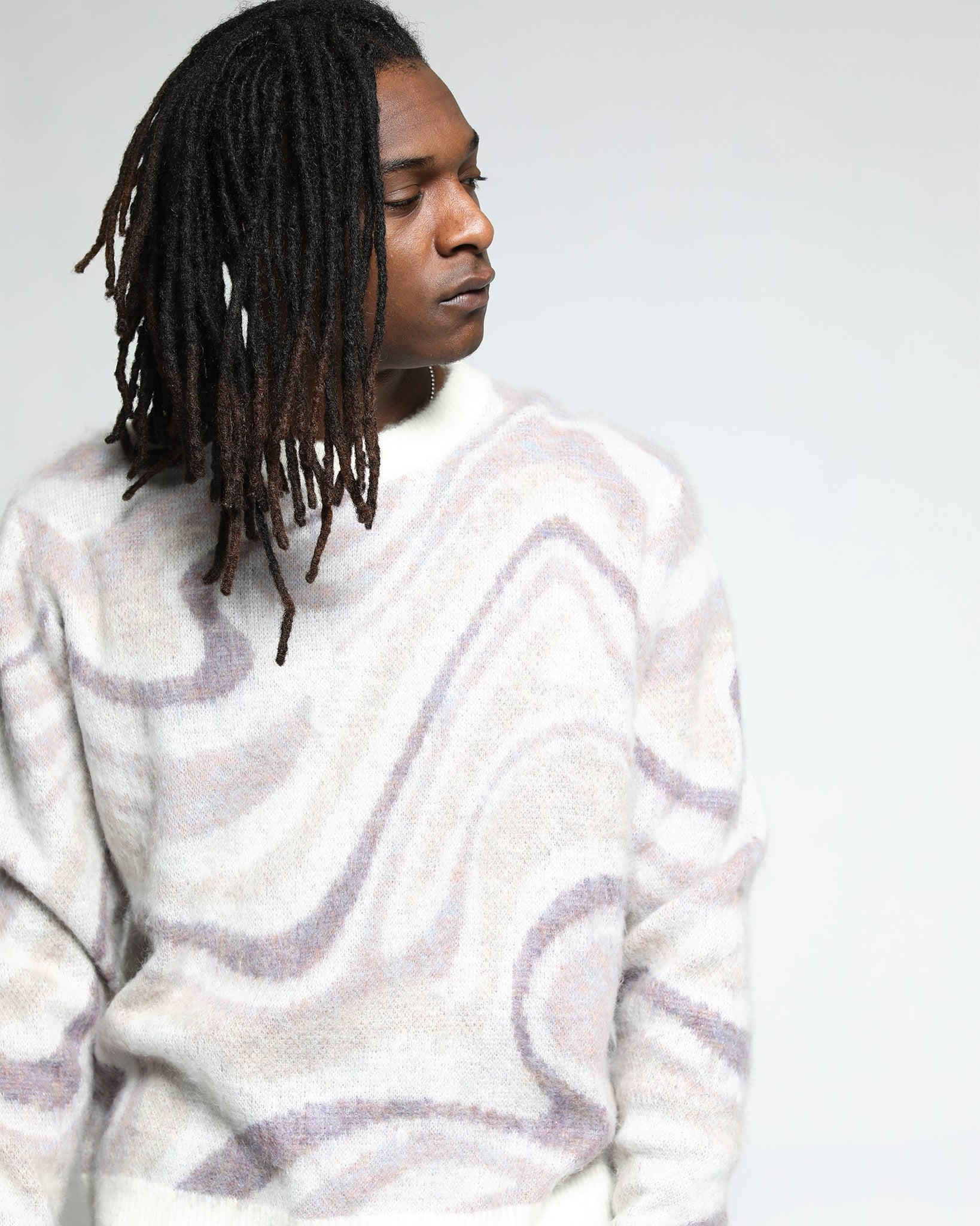 Spectrum Swirl Mohair Sweater Pullover-Mens-Twenty
