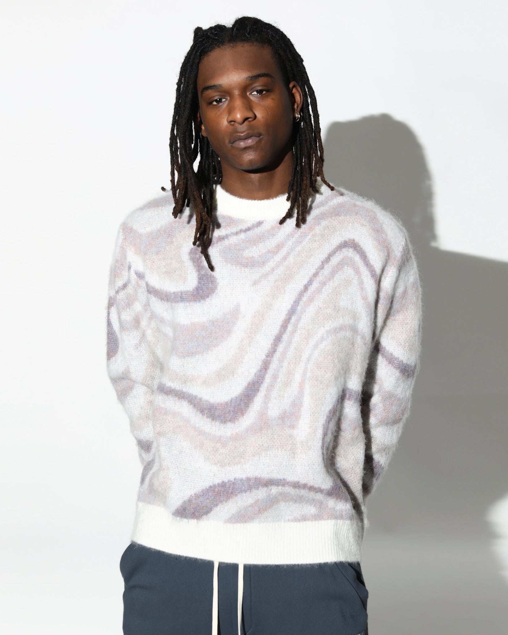 Spectrum Swirl Mohair Sweater Pullover-Mens-Twenty