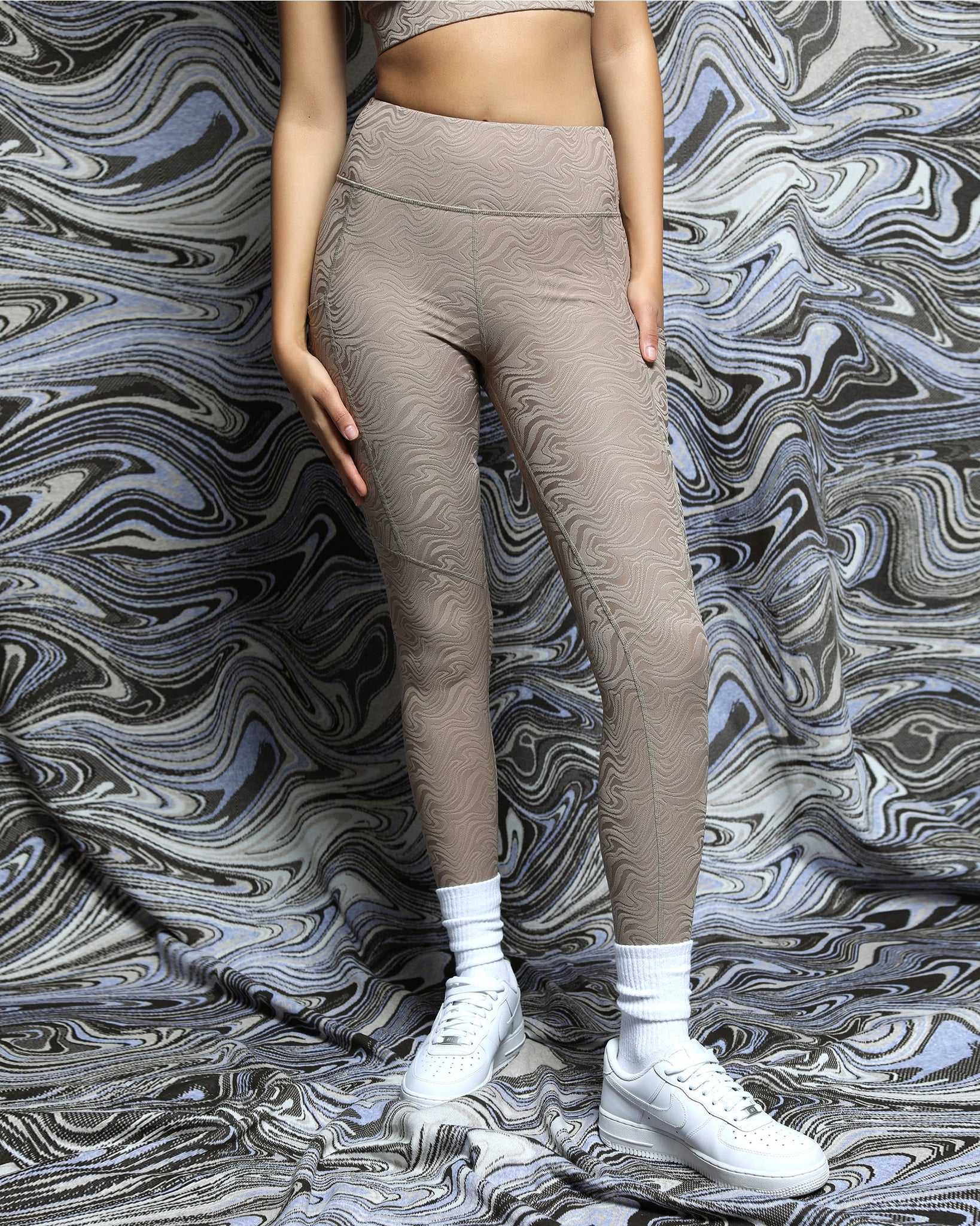 Swirl 3D Activewear Leggings-Womens-Twenty
